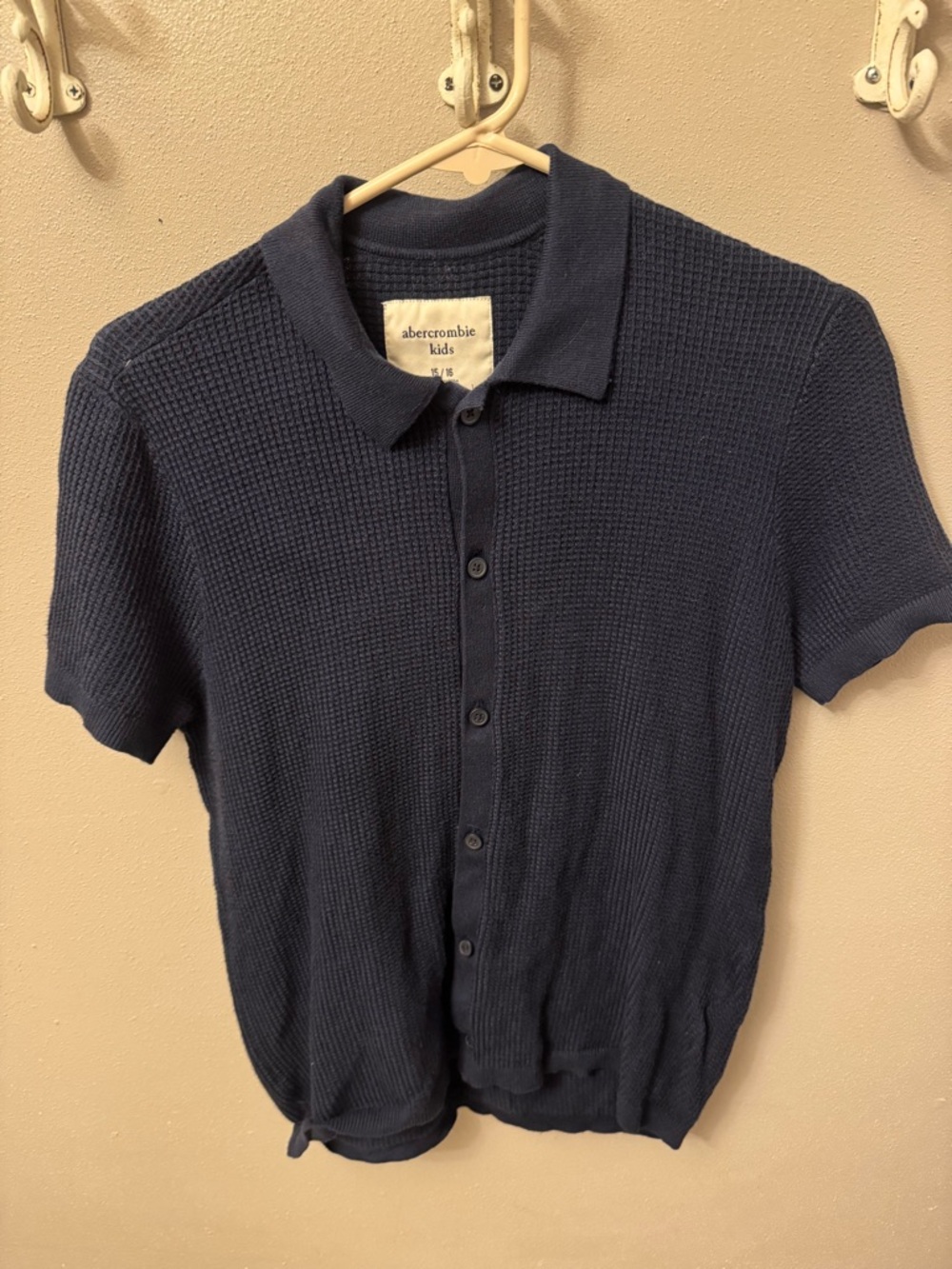 Abercrombie Kids Navy Short-Sleeve Knit Polo 15/16